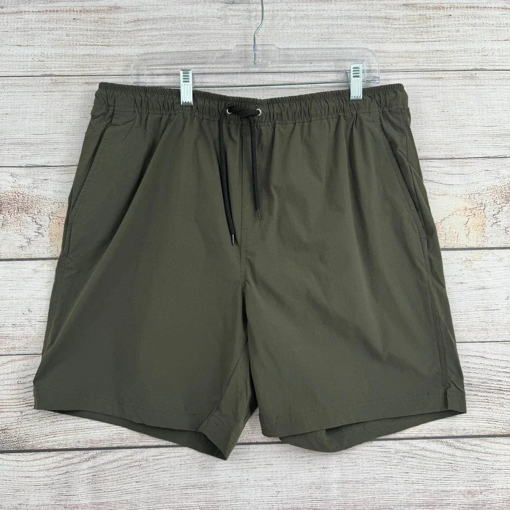 Everlane Swim Shorts Mens XL Olive Green ReNew Recycled Nylon Drawstring Trunk
